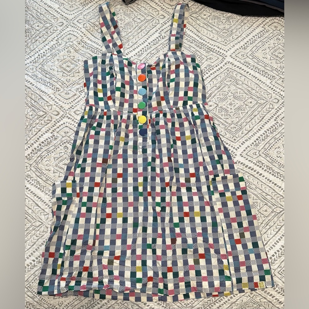 Women’s Insight Dress sz 6 White Navy Checkered Gingham